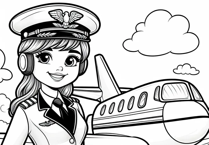 Pilotin Ausmalbild Gratis: Kreatives Ausmalvergnügen für kleine Künstler