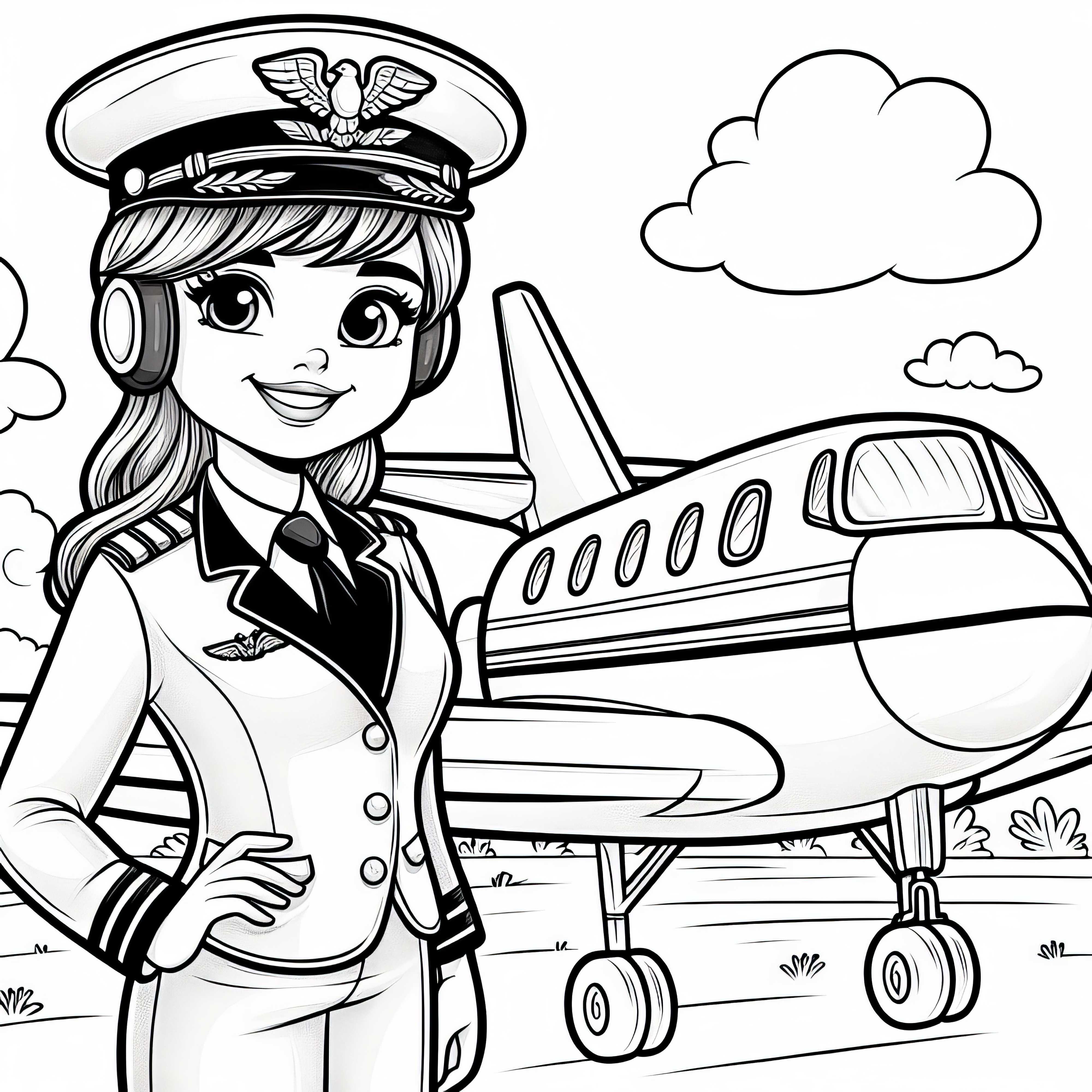 Pilotin Ausmalbild Gratis: Kreatives Ausmalvergnügen für kleine Künstler