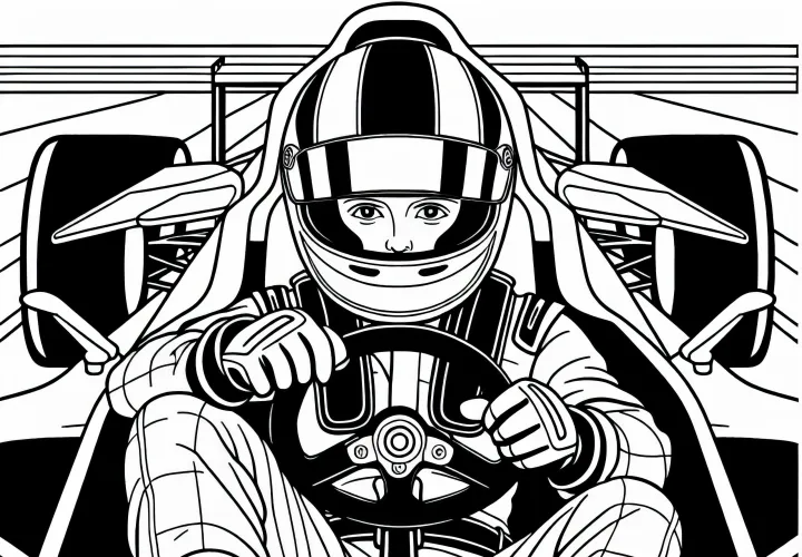 Gambar Mewarnai Pembalap Gratis
