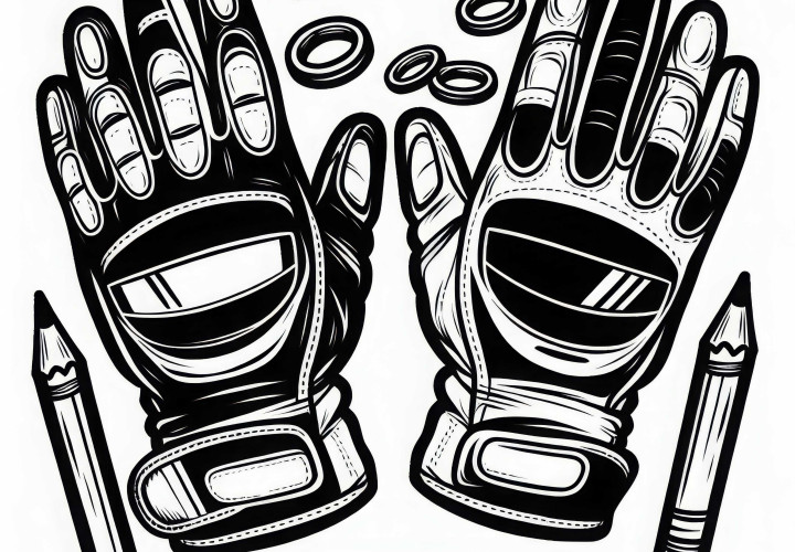 Handschuhe für einen Rennfahrer – Ausmalbild kostenlos Handschuhe für einen Rennfahrer – Ausmalbild kostenlos