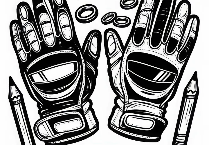 Sarung tangan untuk seorang pembalap - Gambar untuk diwarnai gratis