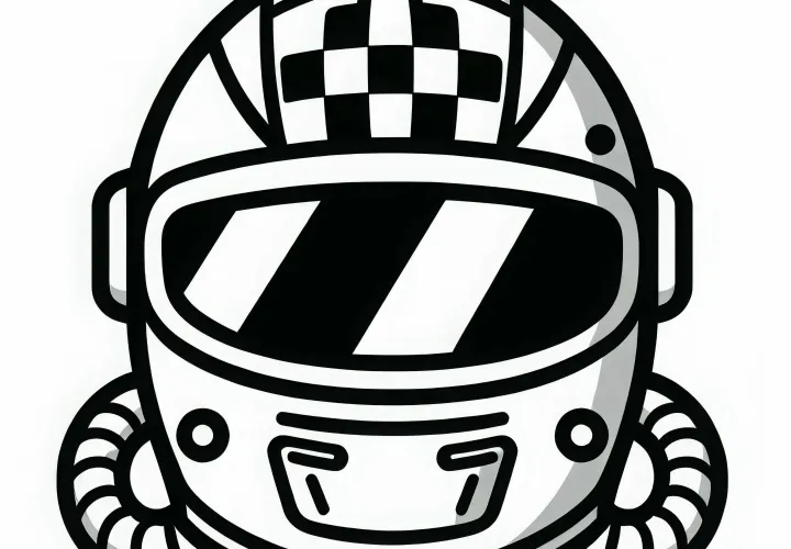 Helm balap dengan pelindung wajah – Gambar untuk diwarnai gratis