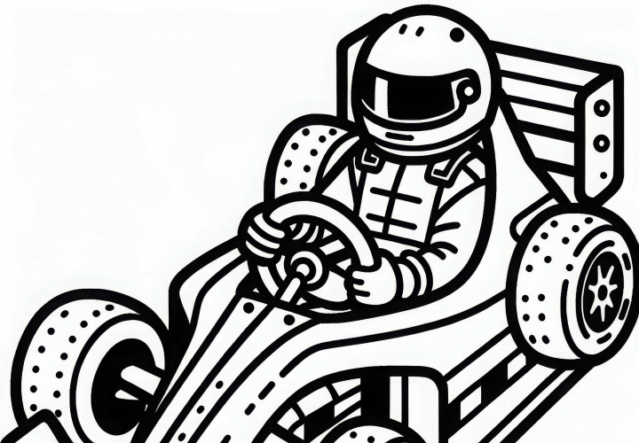 Rennwagen mit Rennfahrer Ausmalbild Gratis Rennwagen mit Rennfahrer Ausmalbild Gratis