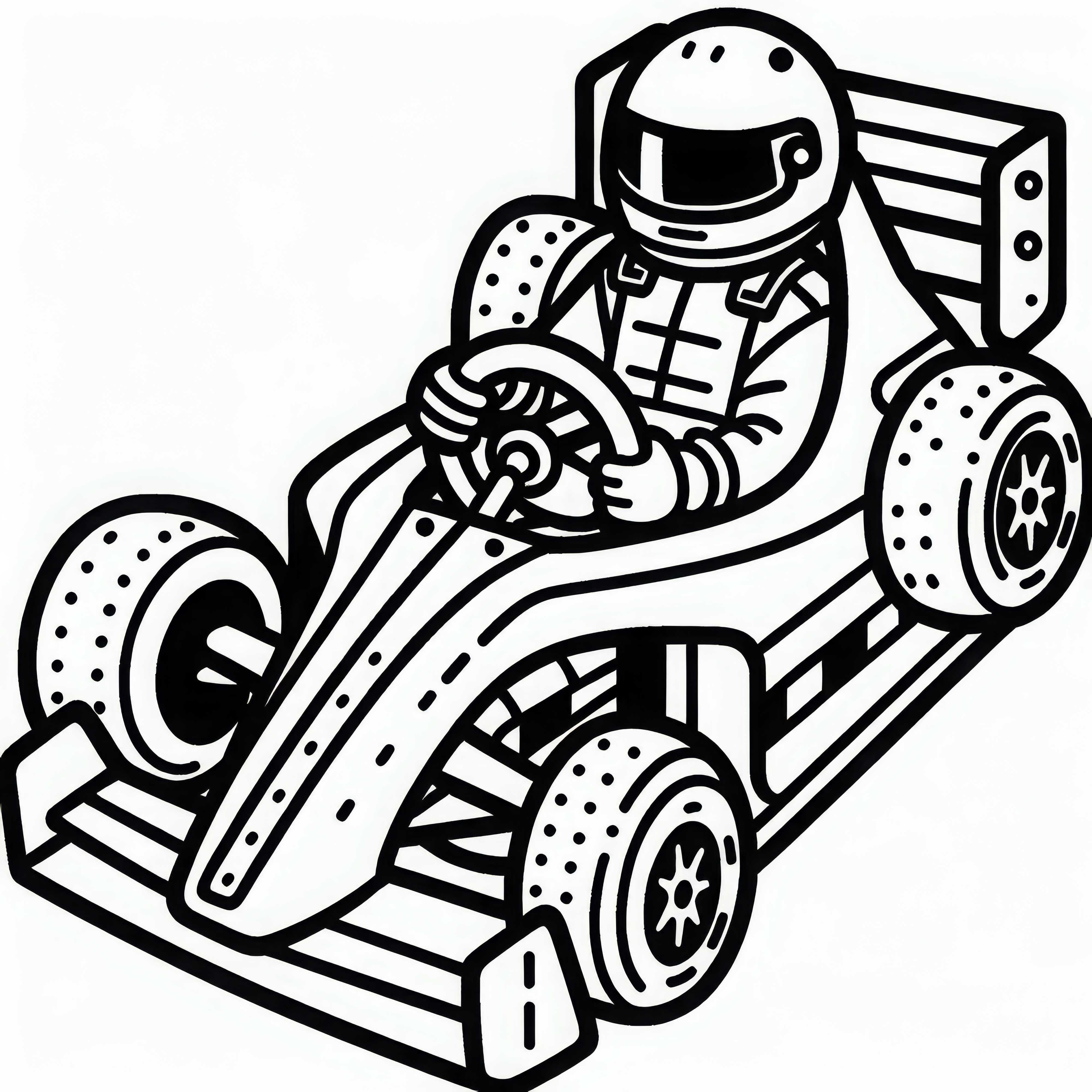 Rennwagen mit Rennfahrer Ausmalbild Gratis