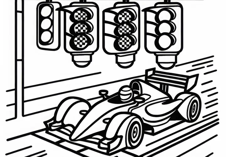 Lilin lampu start untuk lomba - Gambar mewarnai gratis