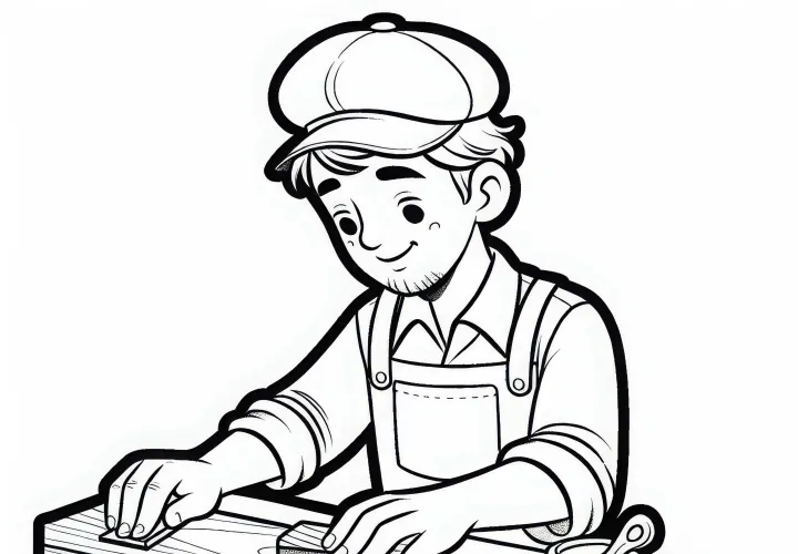 Tukang kayu mengamplas papan kayu dengan kertas ampelas – Template gambar gratis