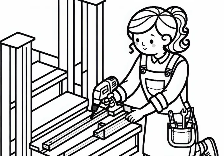 Tukang kayu saat membangun tangga – Template gambar gratis