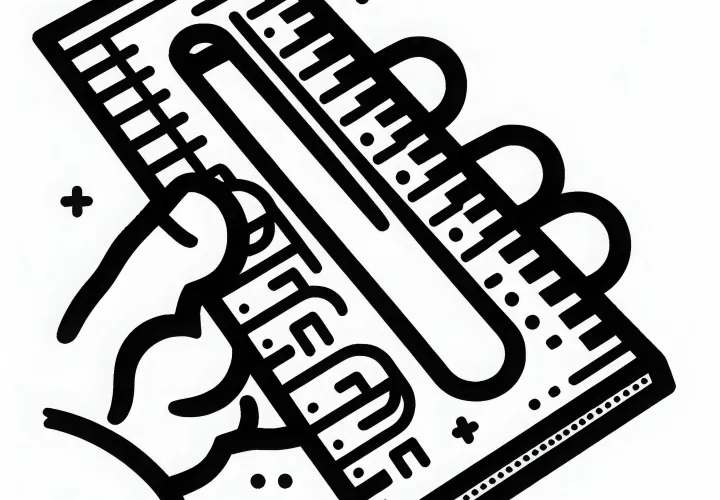 Penggaris untuk tukang kayu sebagai gambar pewarnaan - Mudah gratis