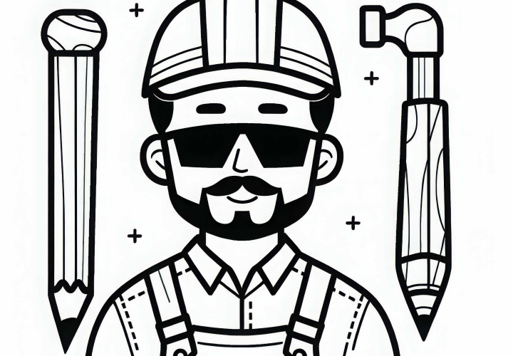 Gafas de protección para carpinteros - Dibujo para colorear gratis Gafas de protección para carpinteros - Dibujo para colorear gratuito