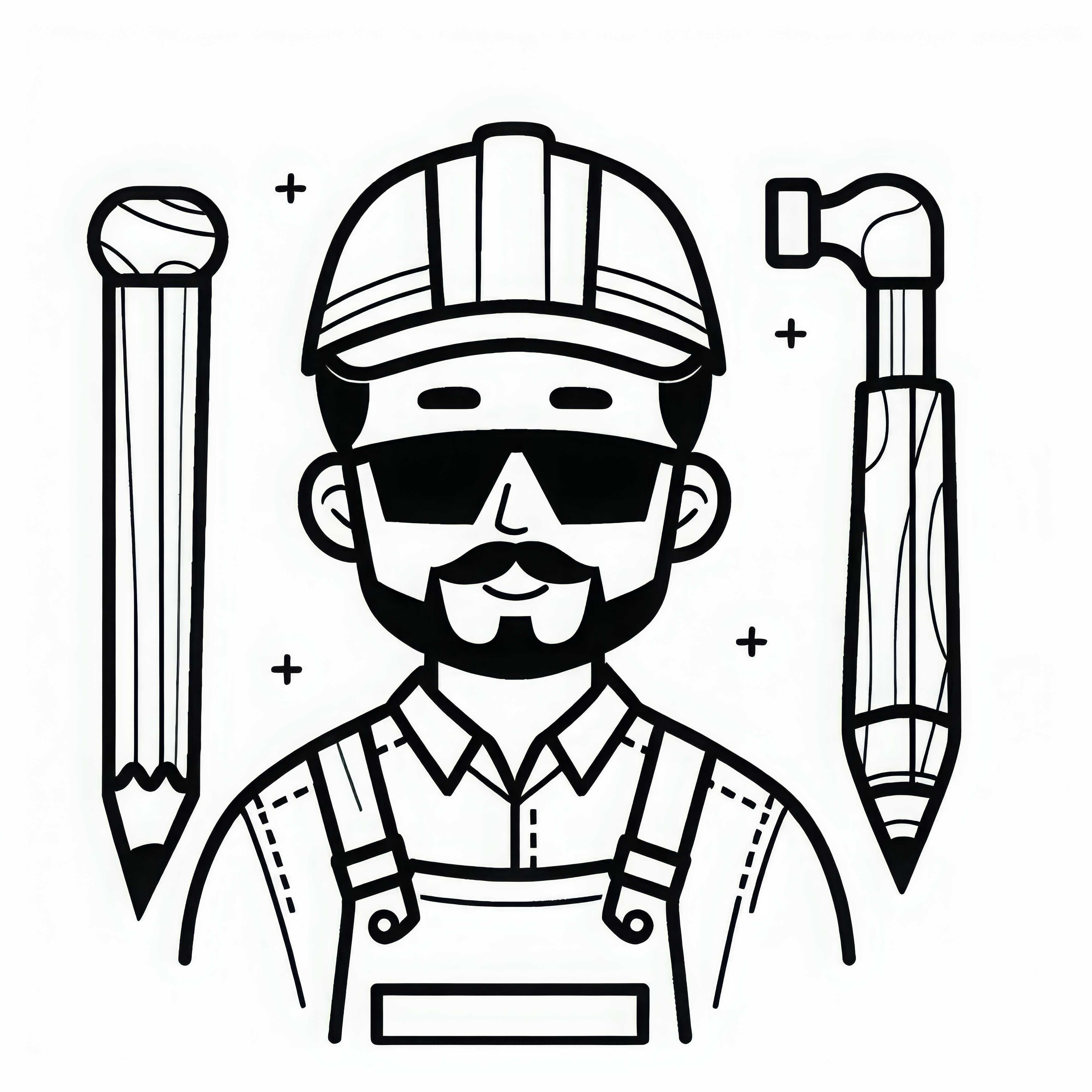Gafas de protección para carpinteros - Dibujo para colorear gratis