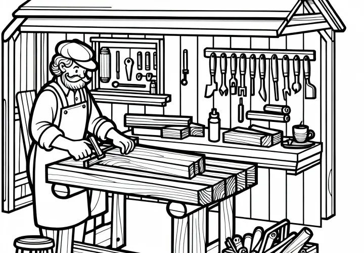 Template Mewarna Bengkel Kayu Gratis