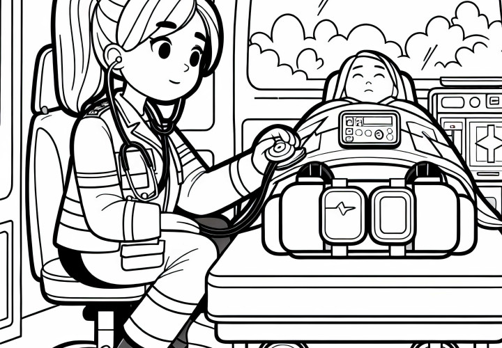 Dessin à colorier de secouriste gratuit Dessin à colorier de secouriste gratuit