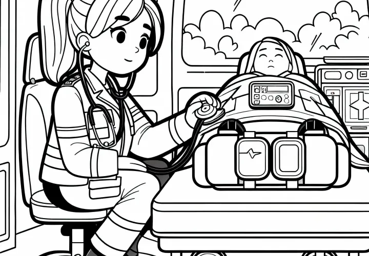 Dessin à colorier de secouriste gratuit