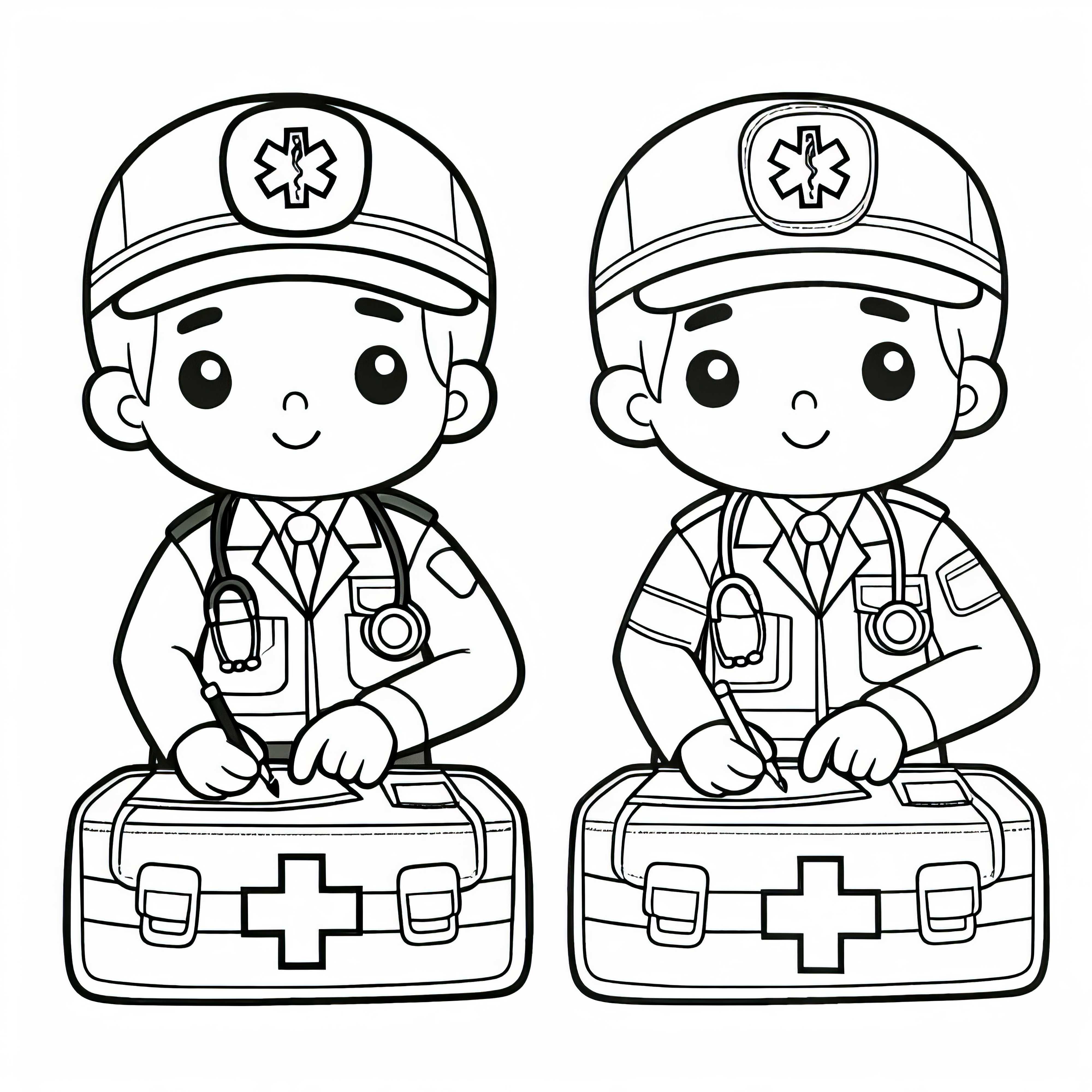 Dessin à colorier de secouriste facile gratuit