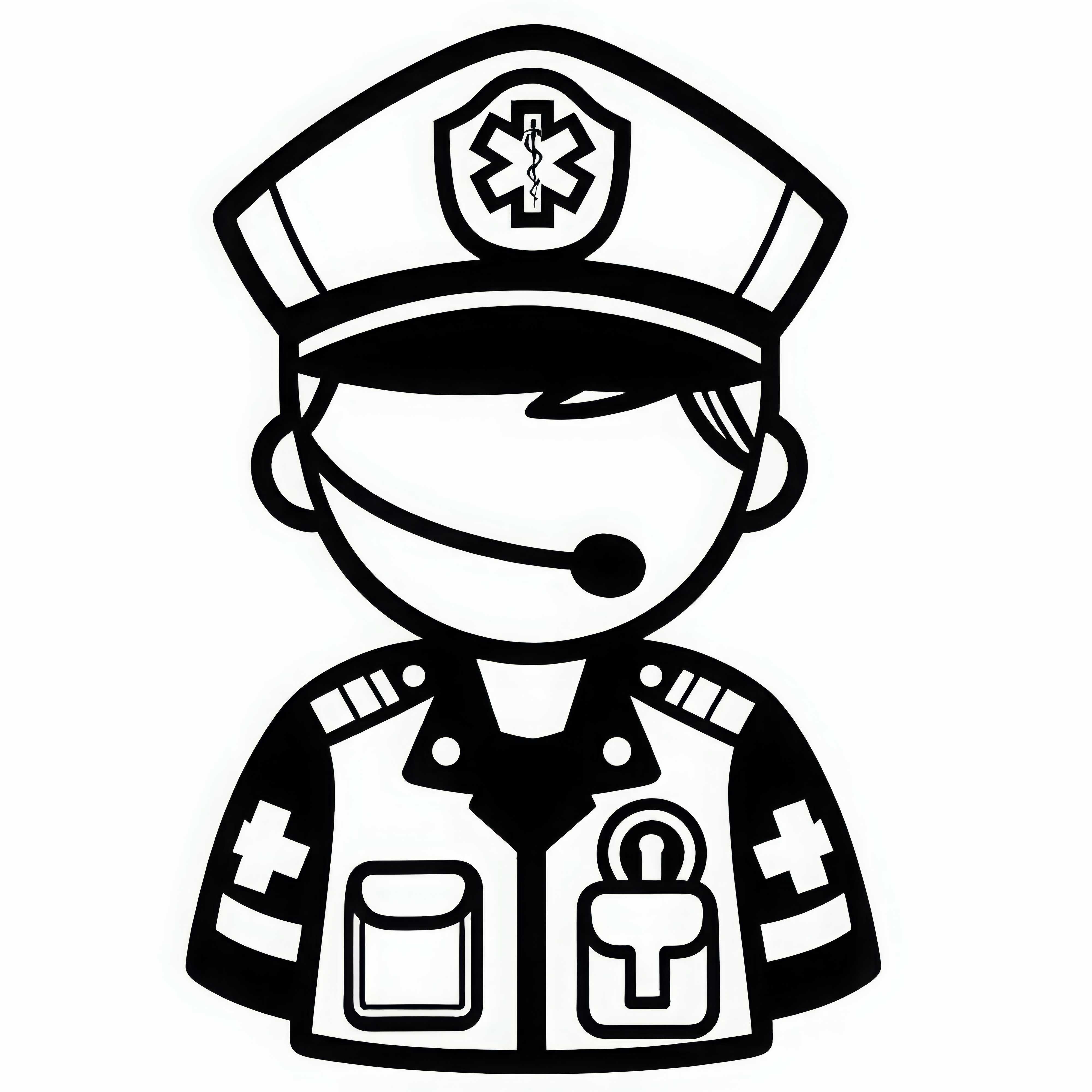 Dibujo para colorear de un paramédico simple y gratis