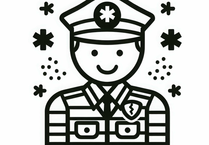 Dibujo para colorear para paramédicos: Plantilla de colorear gratuita