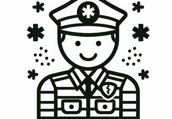 Dibujo para colorear para paramédicos: Plantilla de colorear gratuita