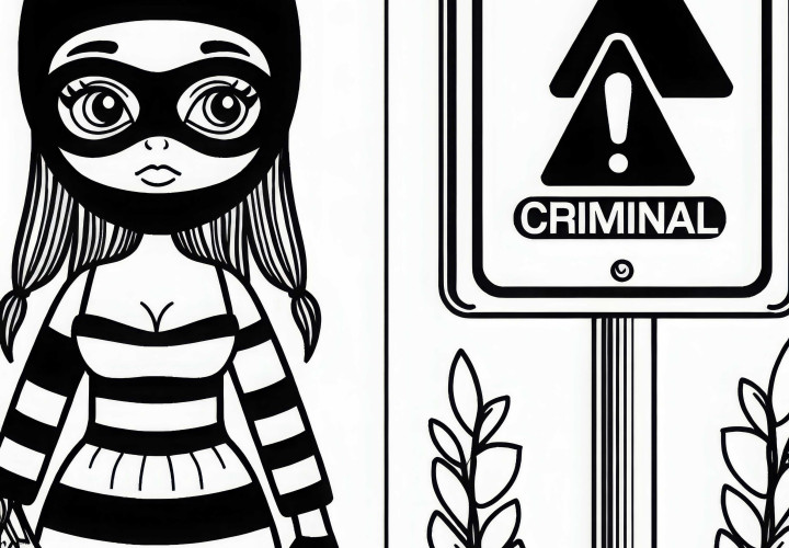 Criminal Coloring Page Simple Free Criminal Coloring Page Simple Free
