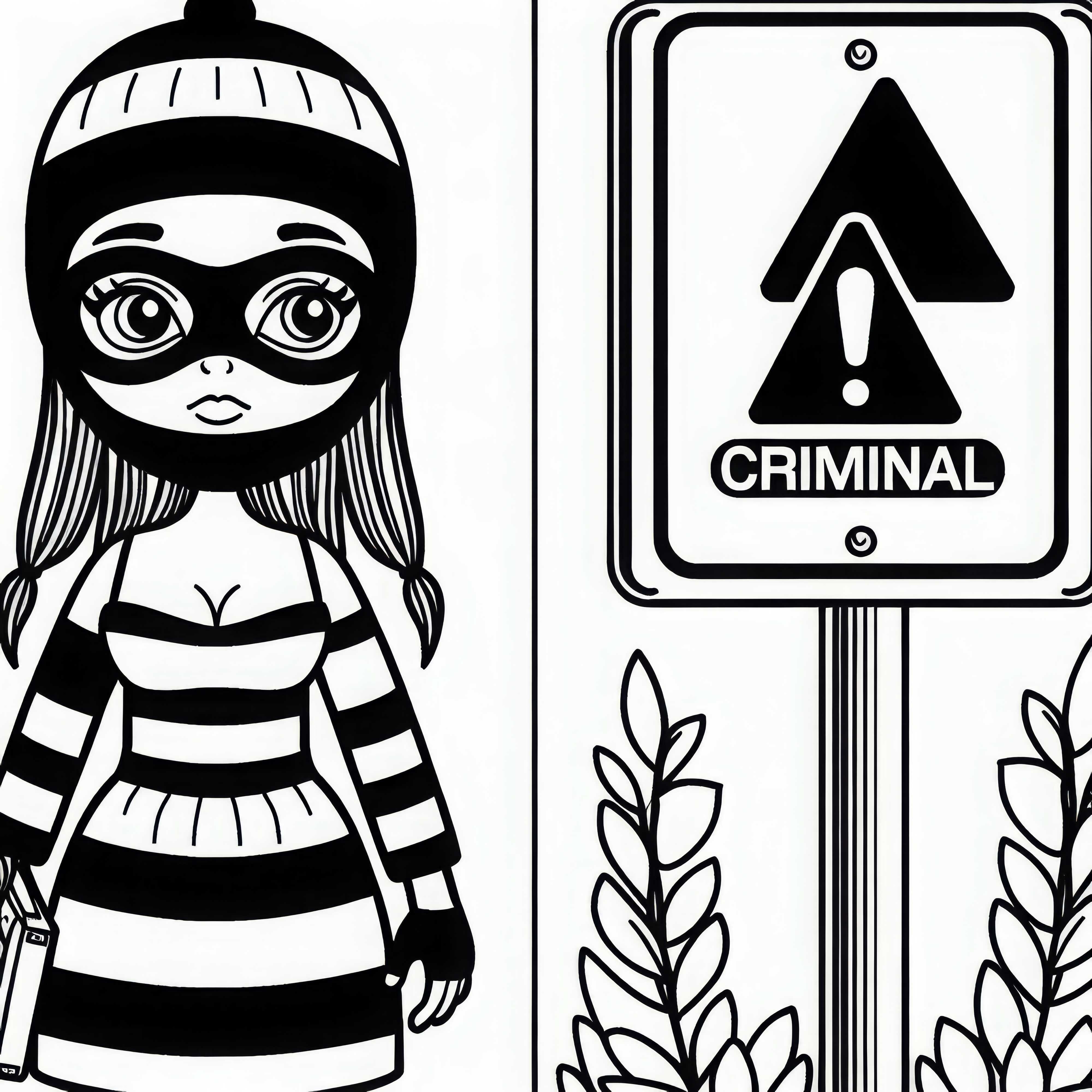 Criminal Coloring Page Simple Free