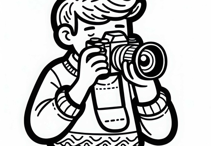 Photographer Coloring Page Simple Free Photographer Coloring Page Simple Free