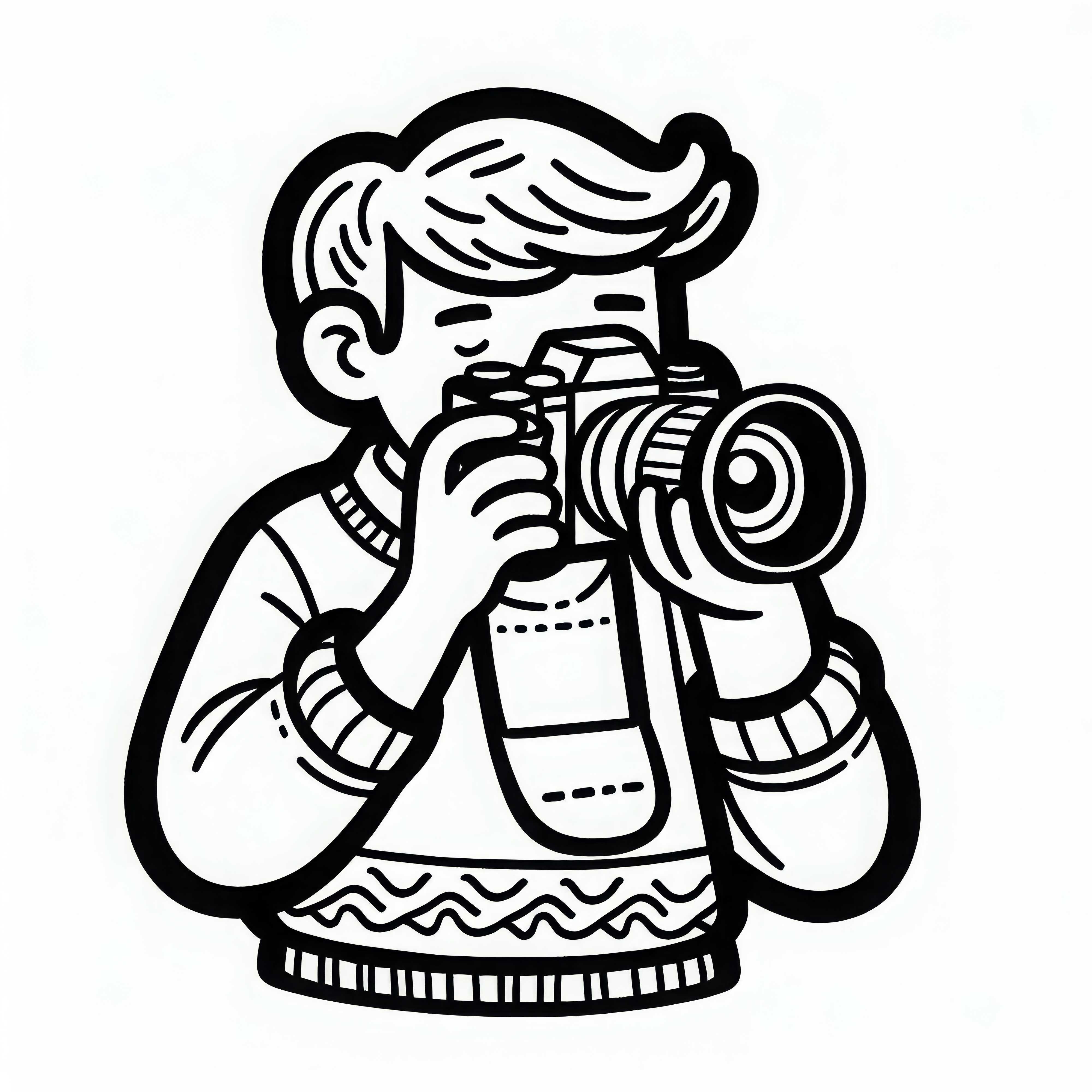 Photographer Coloring Page Simple Free