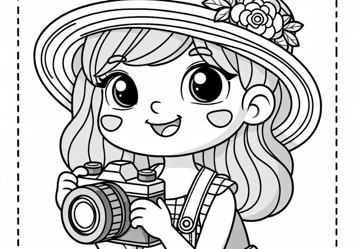 Coloring page for photographers: Free coloring template Coloring page for photographers: Free coloring template
