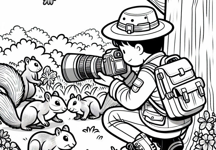Photographer in the Nature of Animals - Download Coloring Page for Free Photographer in the Nature of Animals - Download Coloring Page for Free