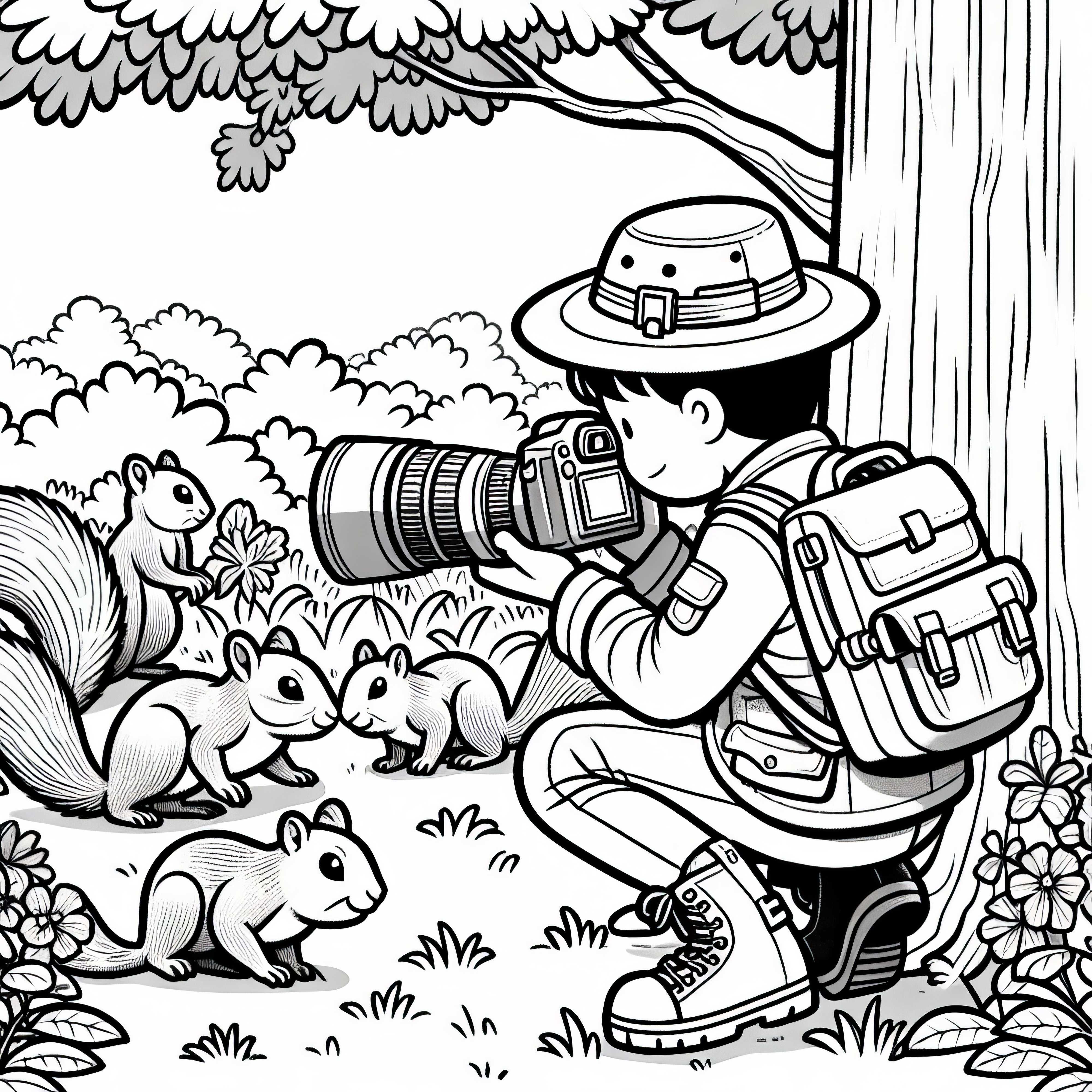 Photographer in the Nature of Animals - Download Coloring Page for Free