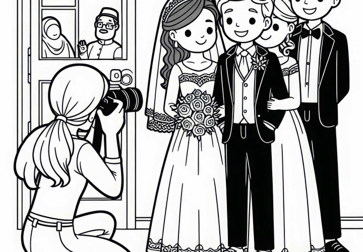 Wedding Photographer Coloring Page Free Photographer at wedding coloring template free