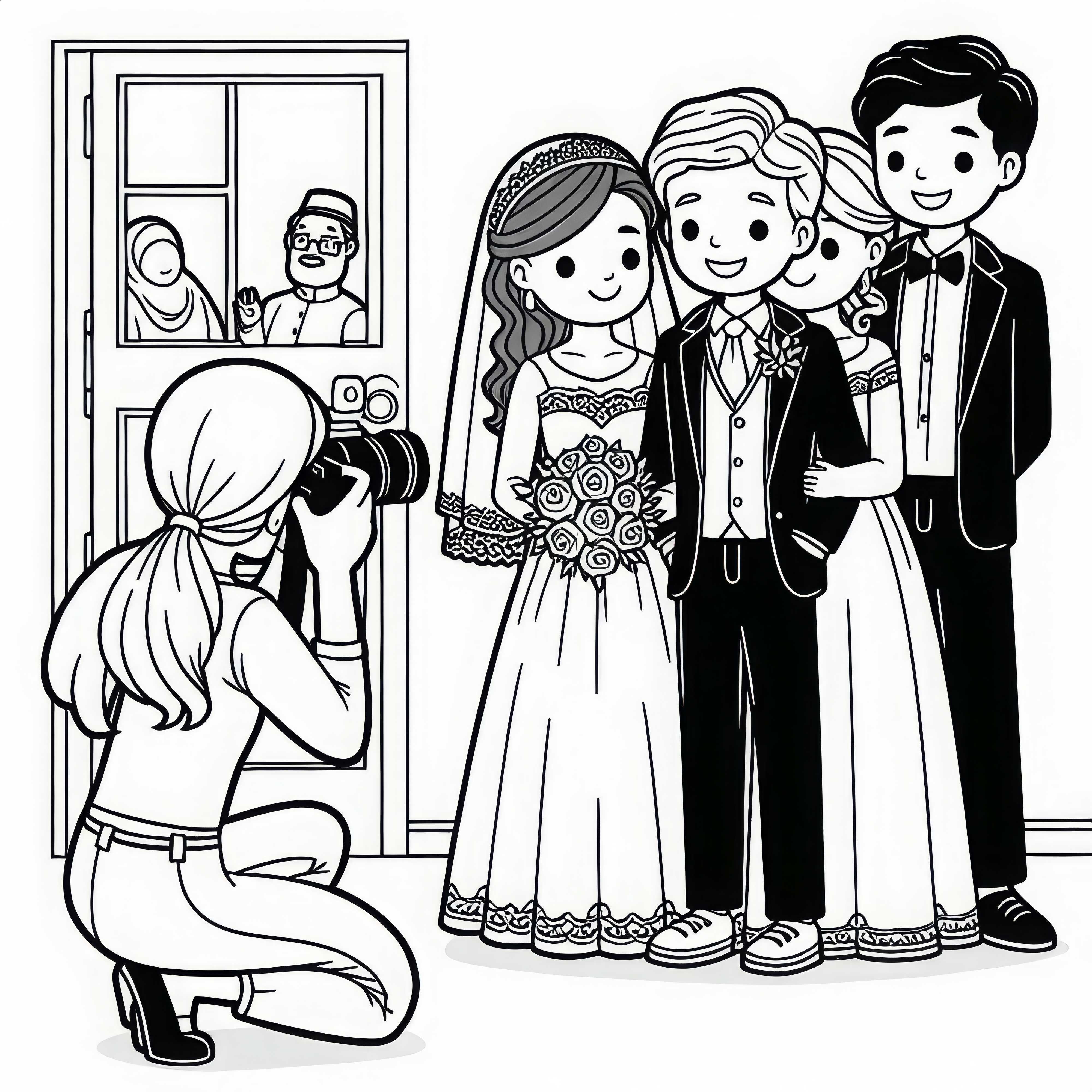 Wedding Photographer Coloring Page Free