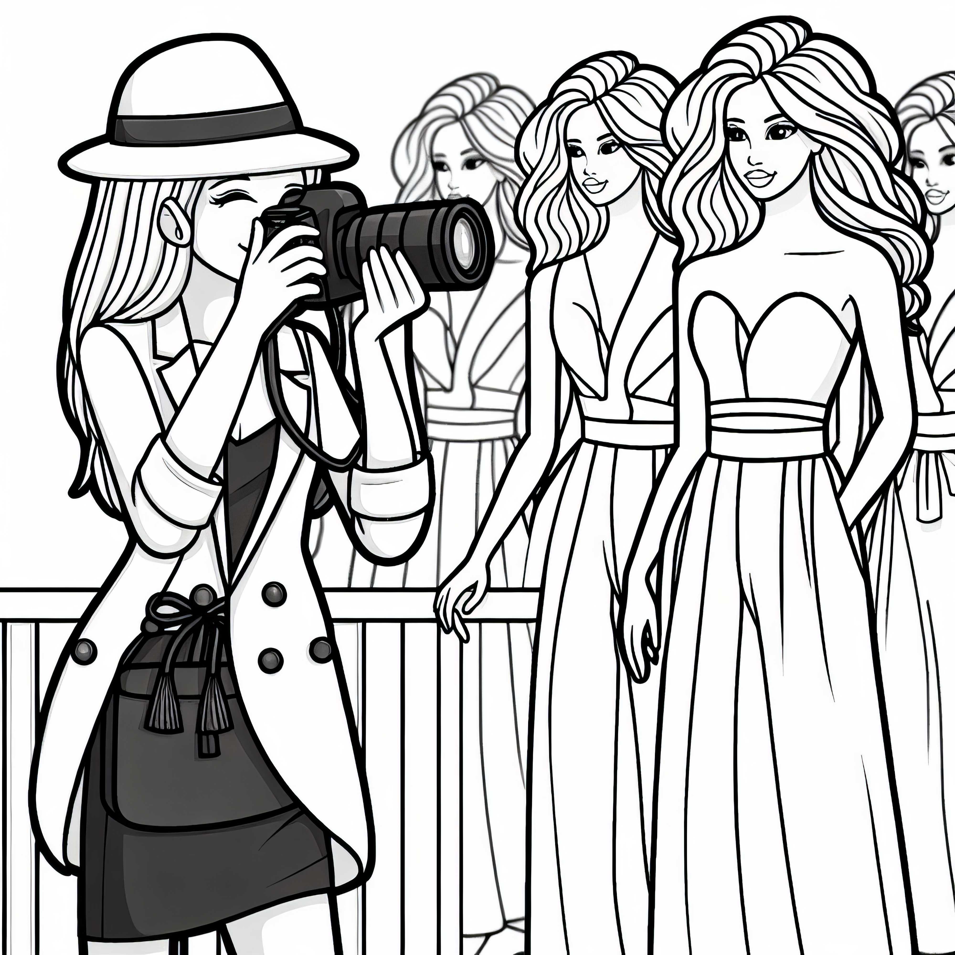 Photographer at fashion show as a coloring page free