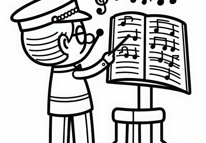 Notenständer eines Dirigenten - Malvorlage kostenlos