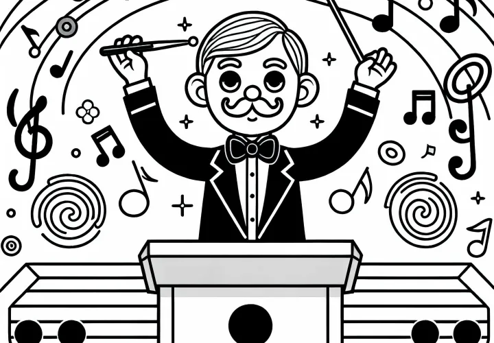 Podest für Dirigenten – Malvorlage einfach gratis