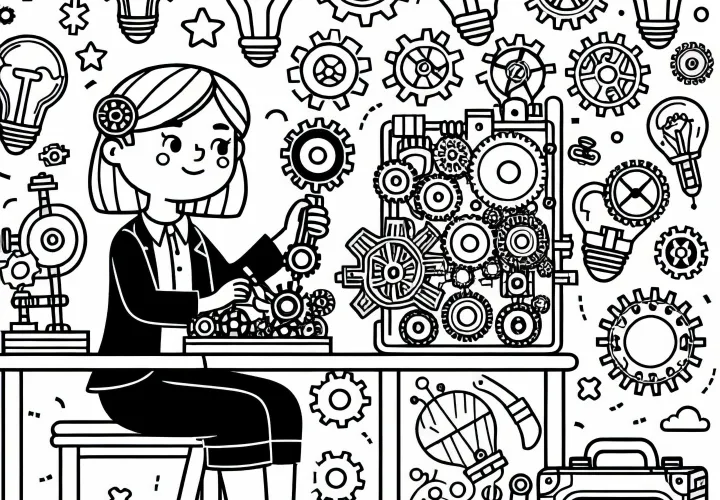 Opfinder farvelægningsbillede gratis