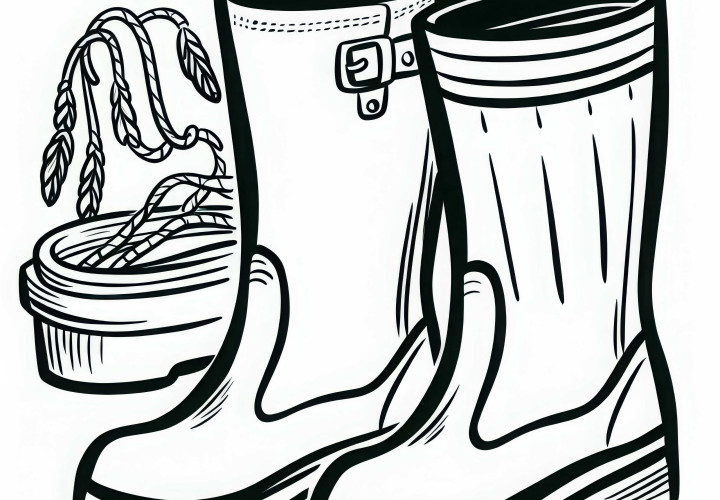 Gummistiefel eines Landwirts – Ausmalbild kostenlos Gummistiefel eines Landwirts – Ausmalbild kostenlos