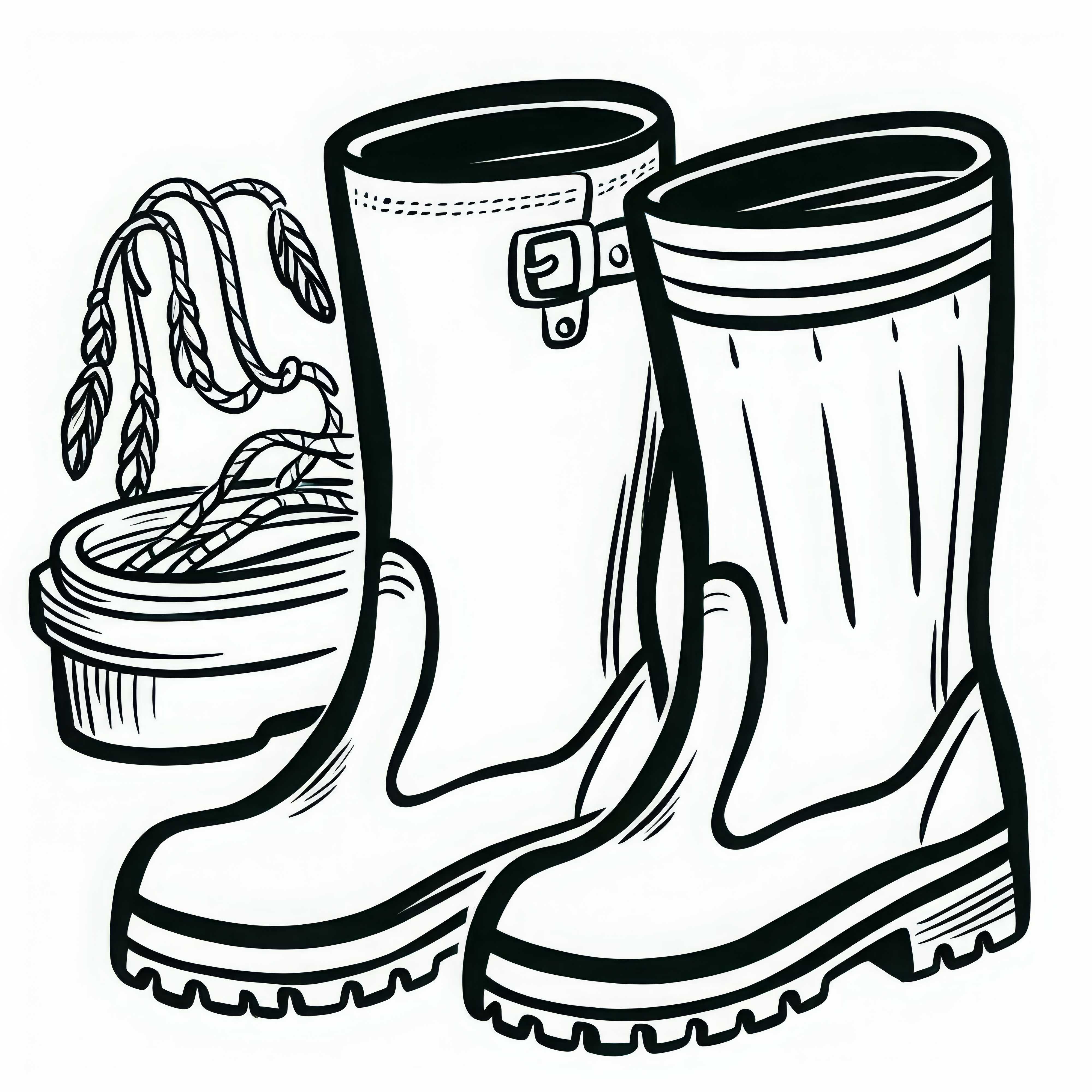Gummistiefel eines Landwirts – Ausmalbild kostenlos