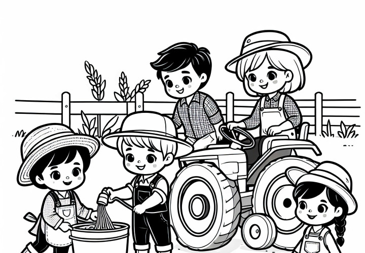 Kinder als Landwirte Malvorlage kostenlos herunterladen Kinder als Landwirte Malvorlage kostenlos herunterladen
