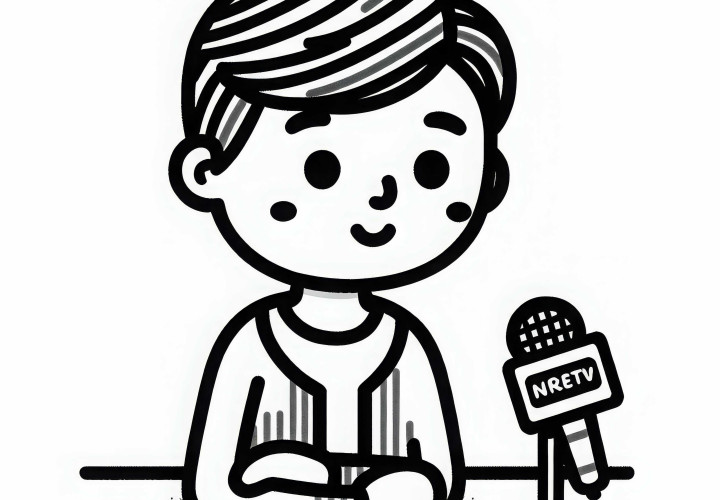 Schauspieler bei Interview über seinen neuen Film – Ausmalbild kostenlos Schauspieler bei Interview über seinen neuen Film – Ausmalbild kostenlos