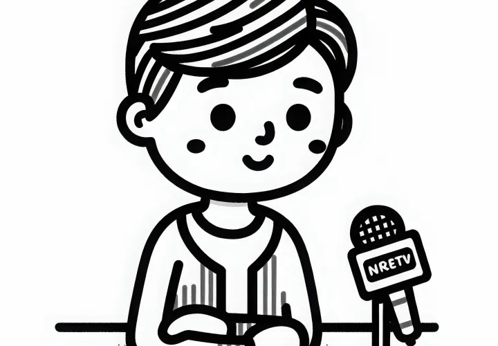 Skuespiller ved interview om sin nye film - Malebillede gratis