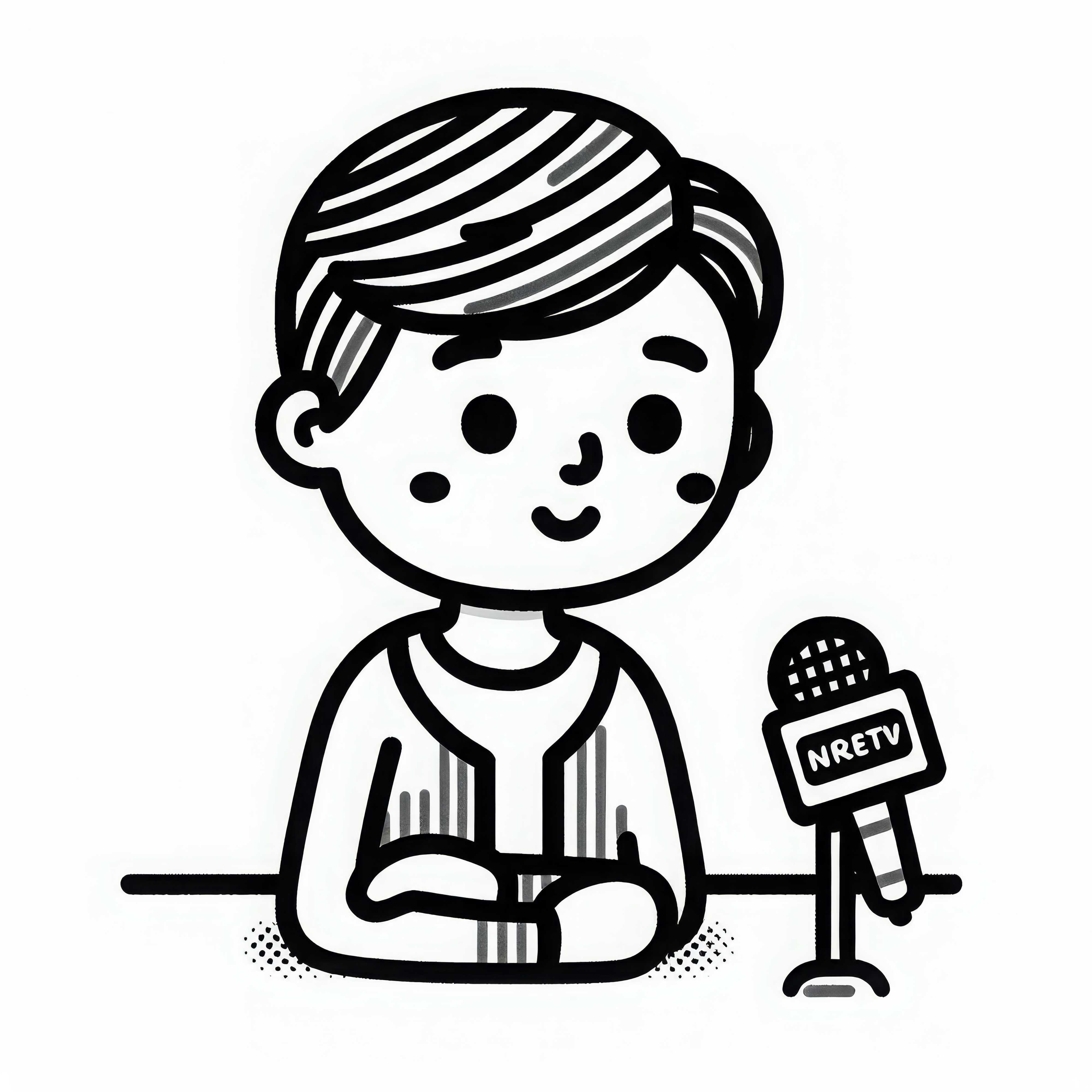 Schauspieler bei Interview über seinen neuen Film – Ausmalbild kostenlos