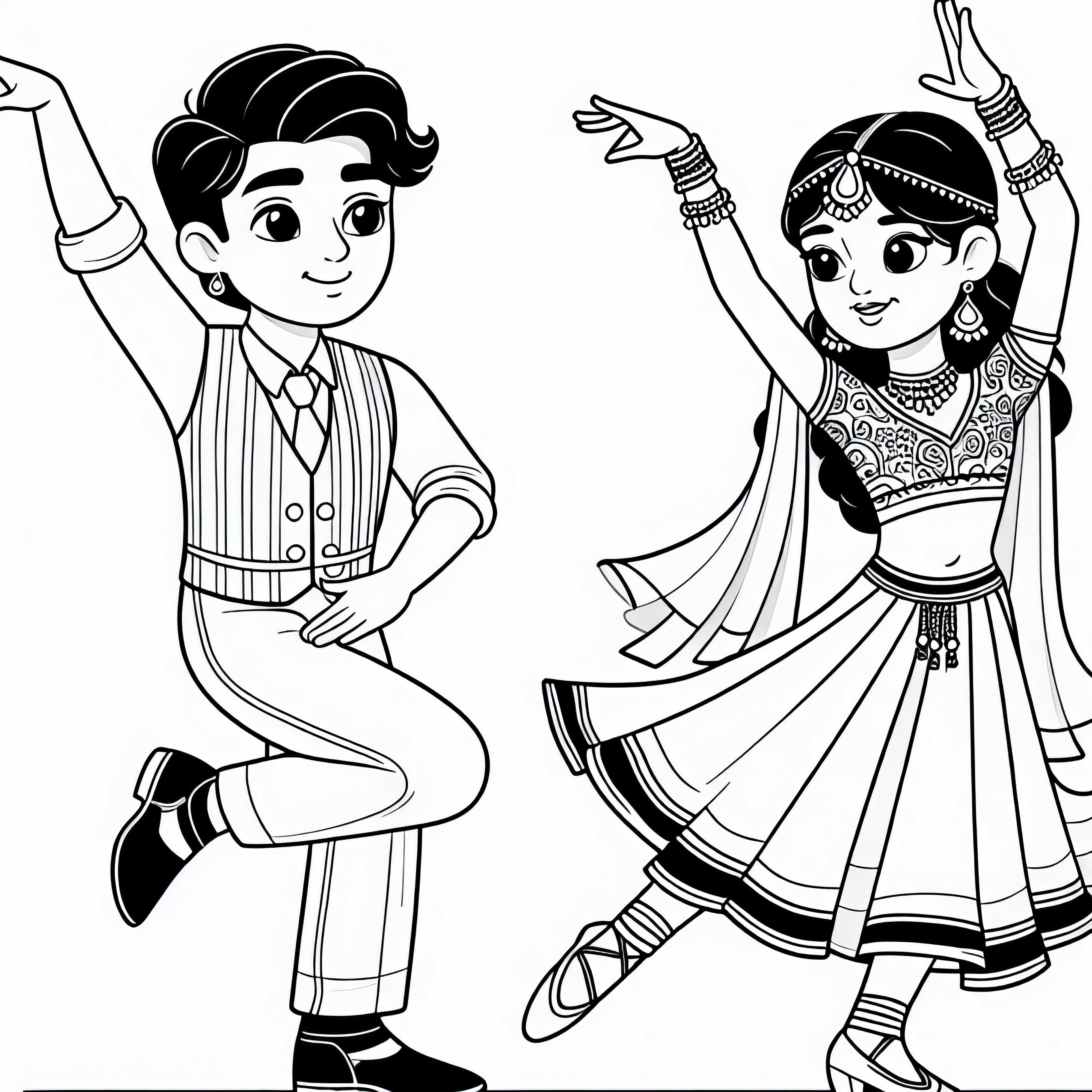 Dois dançarinos desenho para colorir grátis