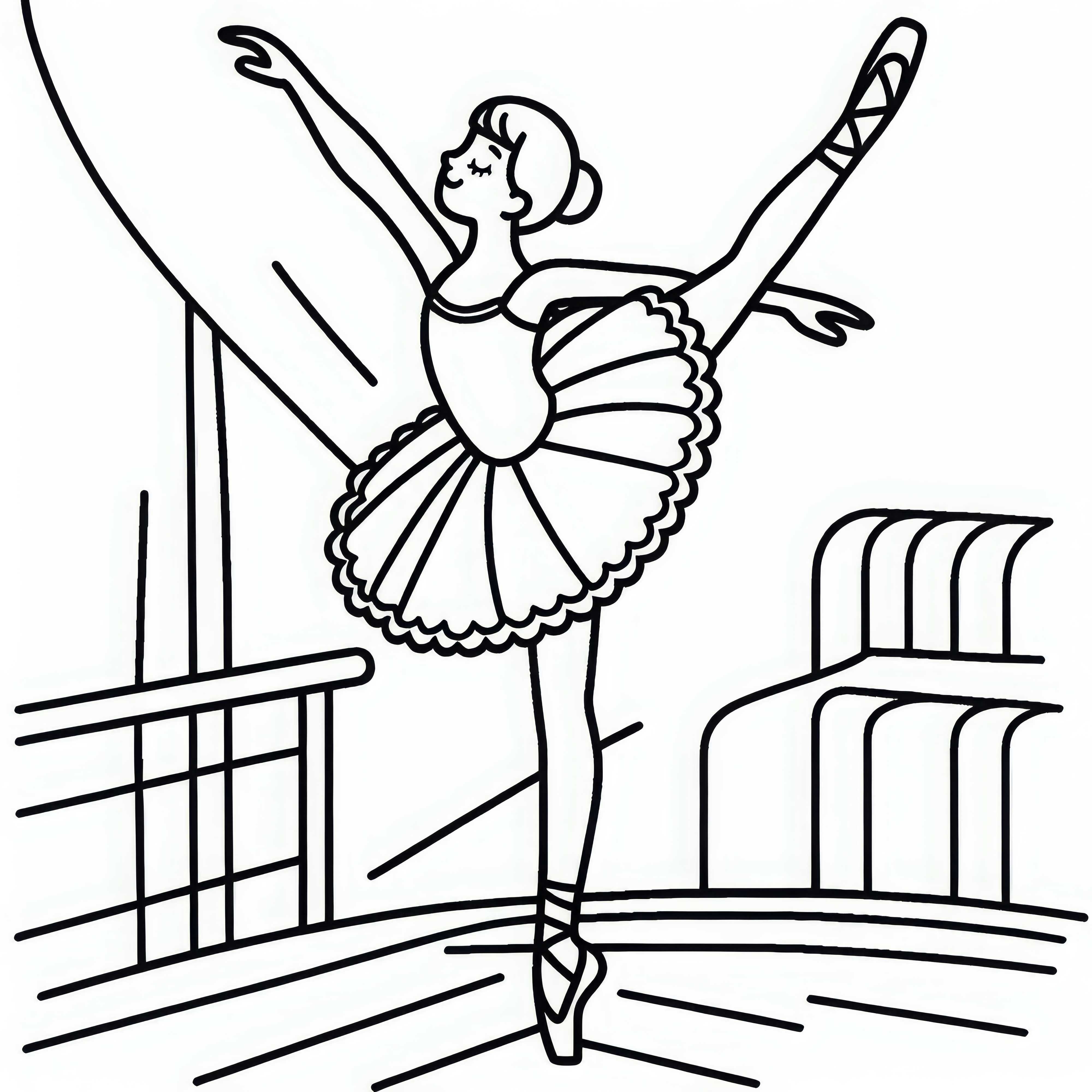Desenho para Colorir de Bailarina de Balé Grátis
