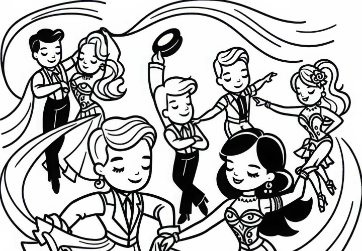 Danser ved latinamerikansk dansekonkurrence – Malebillede Gratis