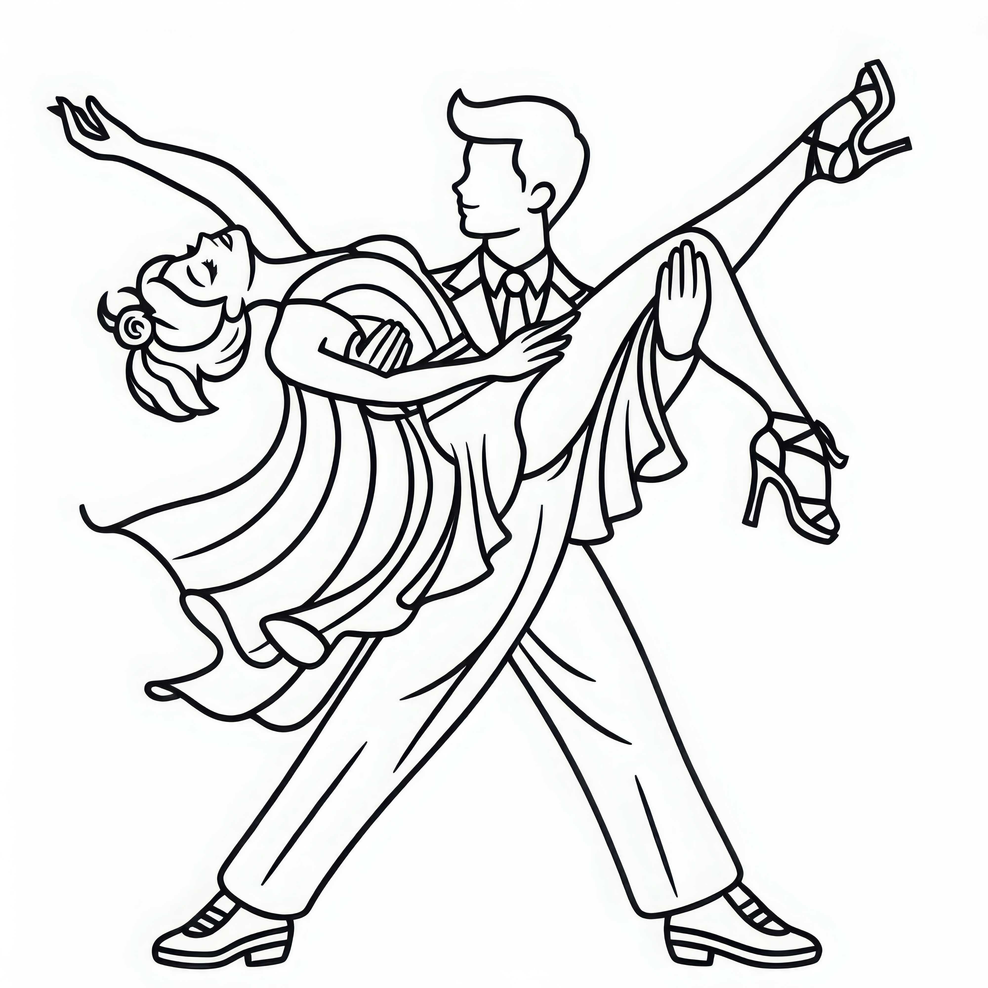 Tänzer, der Partnerin in die Luft hebt – Ausmalbild gratis