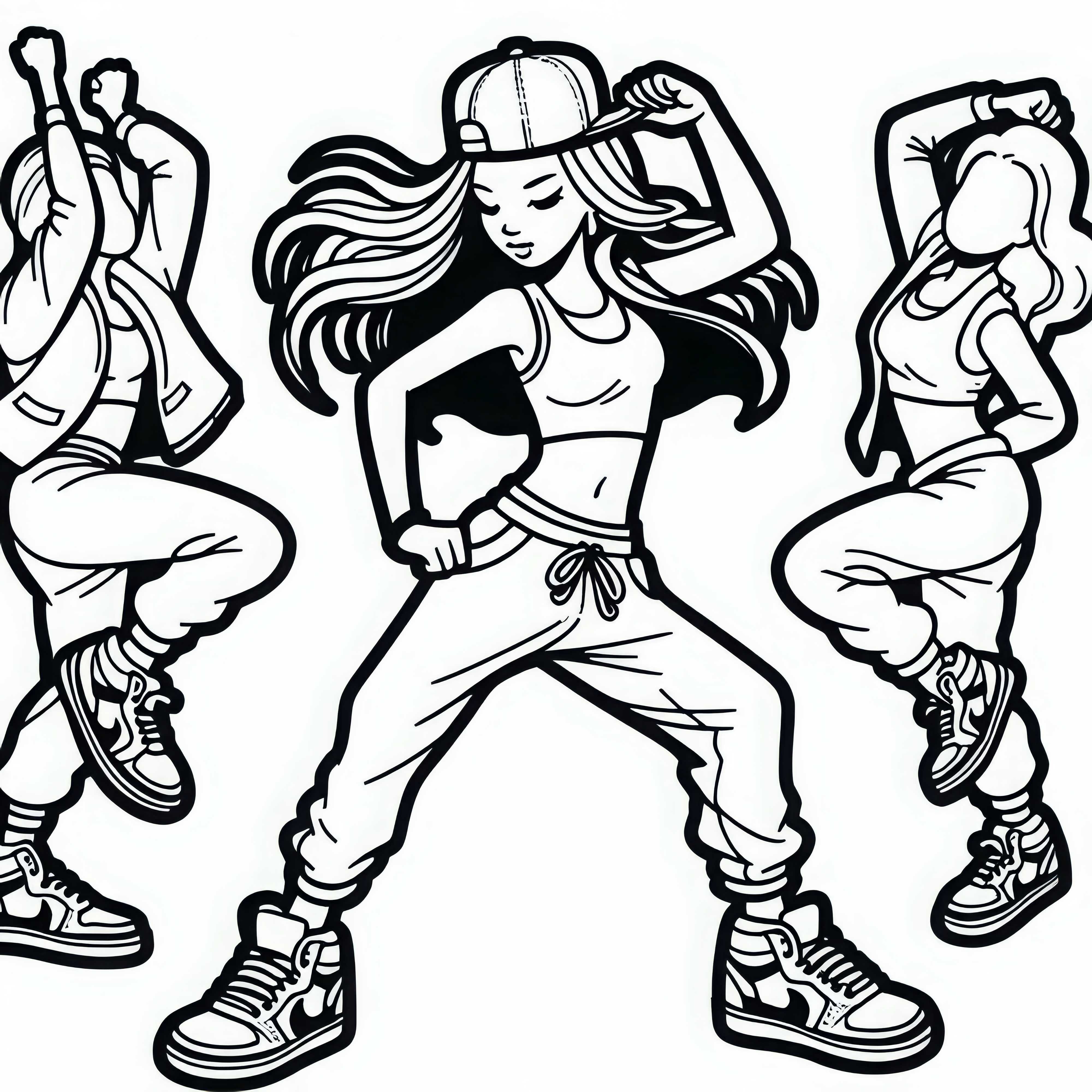 Dançarino em apresentação de Hip-Hop Imagem para Colorir Grátis