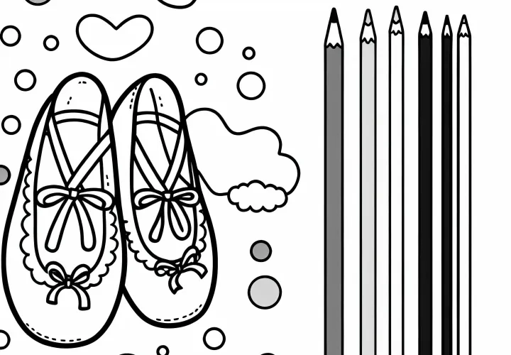 Gratis farvelægningsark med ballet sko til dansere