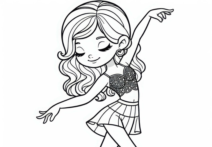 Desenho para colorir de dançarina gratuito Desenho para colorir de dançarina grátis