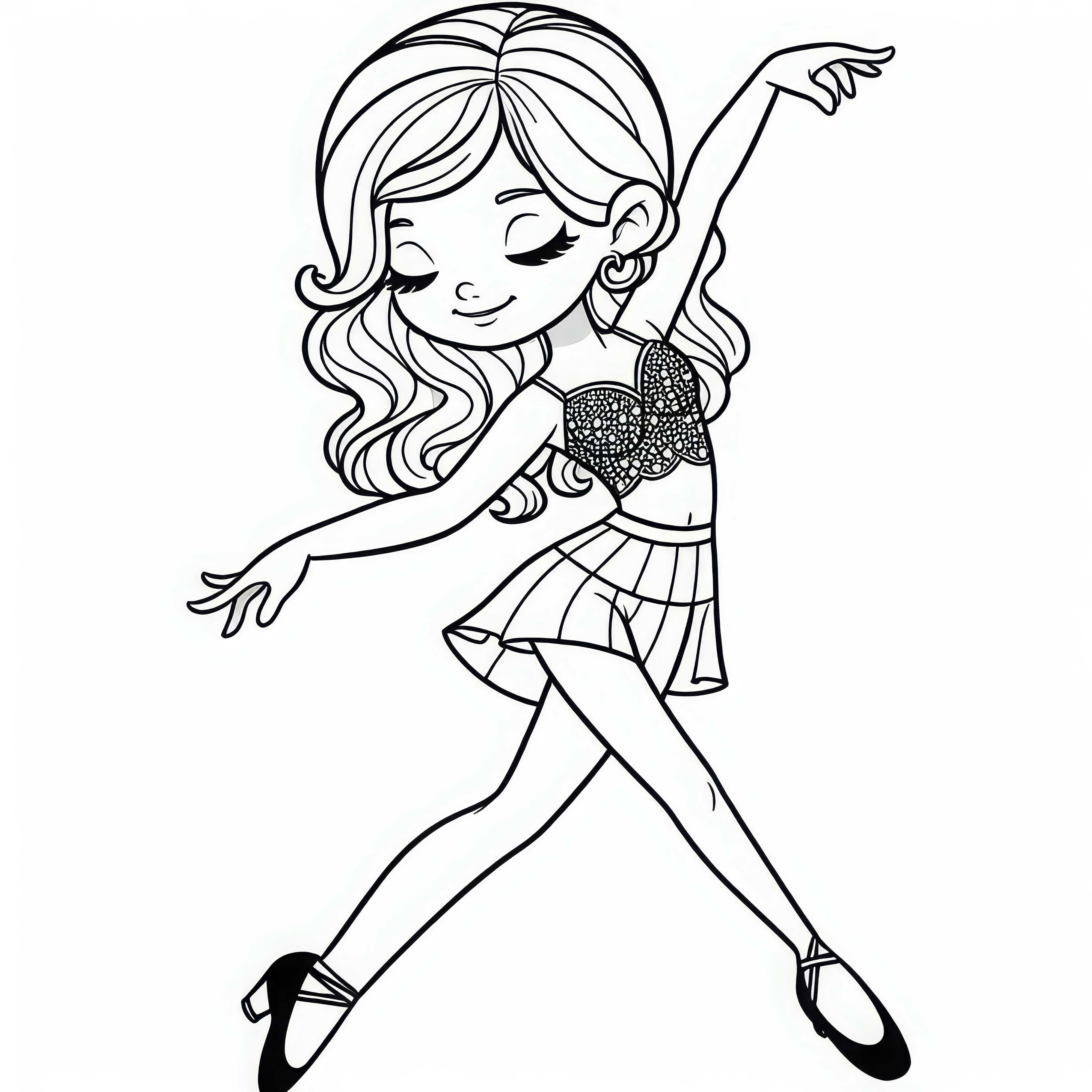 Desenho para colorir de dançarina grátis