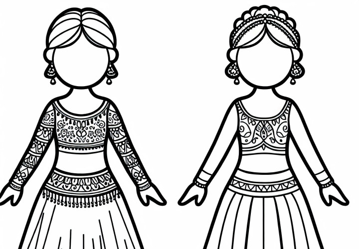 Roupa de dança para bailarina – Modelo para colorir gratuito