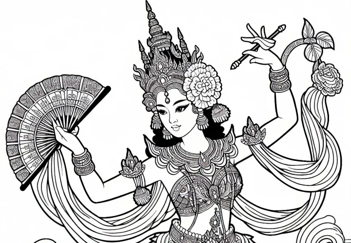 Danserinde ved optræden med farverige kostumer - Malebl дело бесплатно